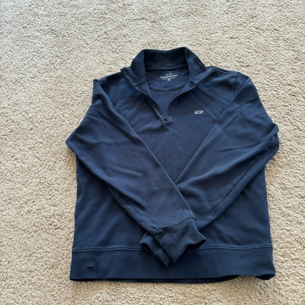 Vineyard Vines Navy Zip Up Sweater
